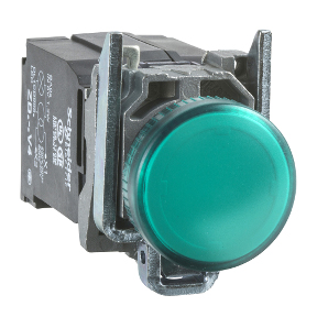 Schneider Electric 22mm Pilot Light; Round; Flat; LED; 120VAC; Green